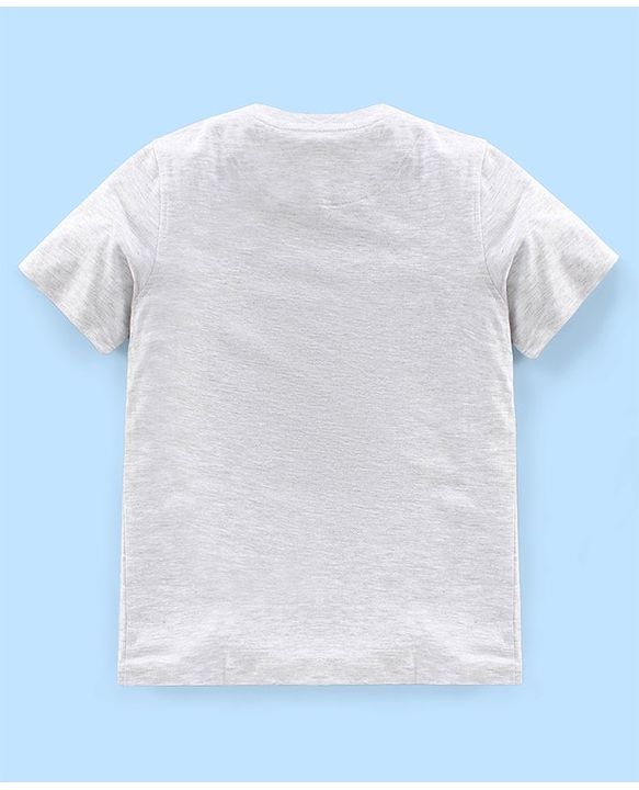 Pine Kids Half Sleeves Biowash T-Shirt Solid - Melange Grey