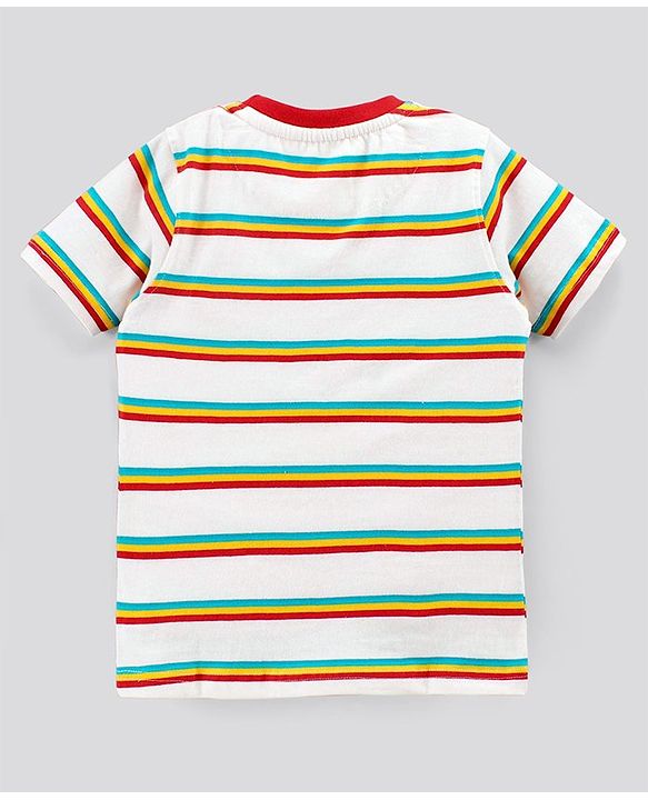 Pine Kids Biowash Half Sleeves Tees Pack of 3 - Sky Blue White Red