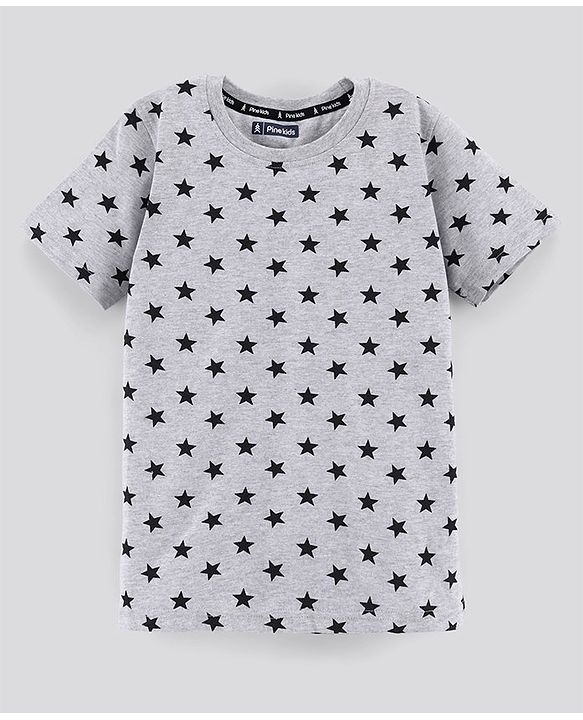 Pine Kids Biowash Half Sleeves Tees Pack of 3 - Black Light Grey Red