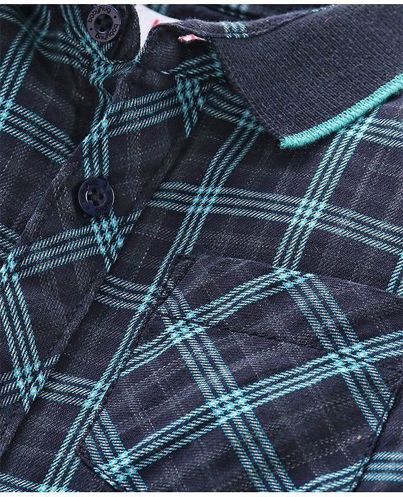 Babyhug Full Sleeves Checked Shirt - Navy Blue