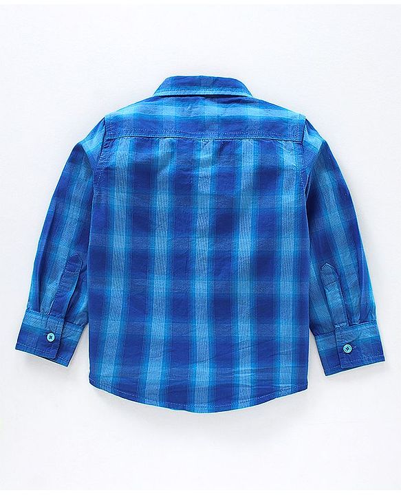 Babyhug Full Sleeves Check Shirt - Blue