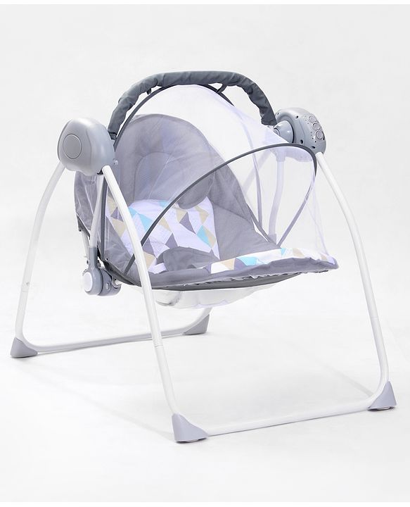 Babyhug Galaxy Electric Swing with Extra Free Motor & Remote - Grey (Without Hanging Toys)