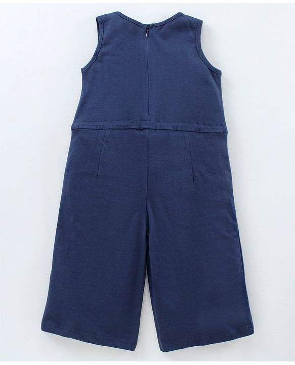 Babyhug Sleeveless Cotton Ethnic Jumpsuit Embroidered - Blue