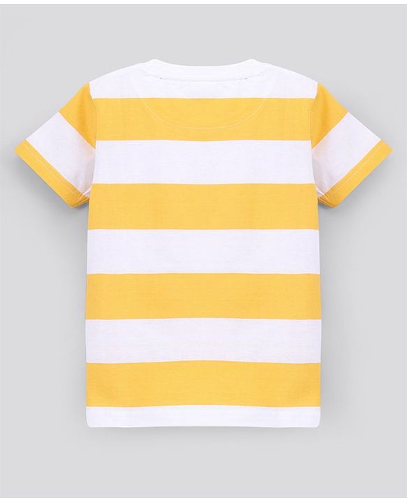 Pine Kids Biowash Half Sleeves Tees Pack of 2 - Yellow Navy Blue