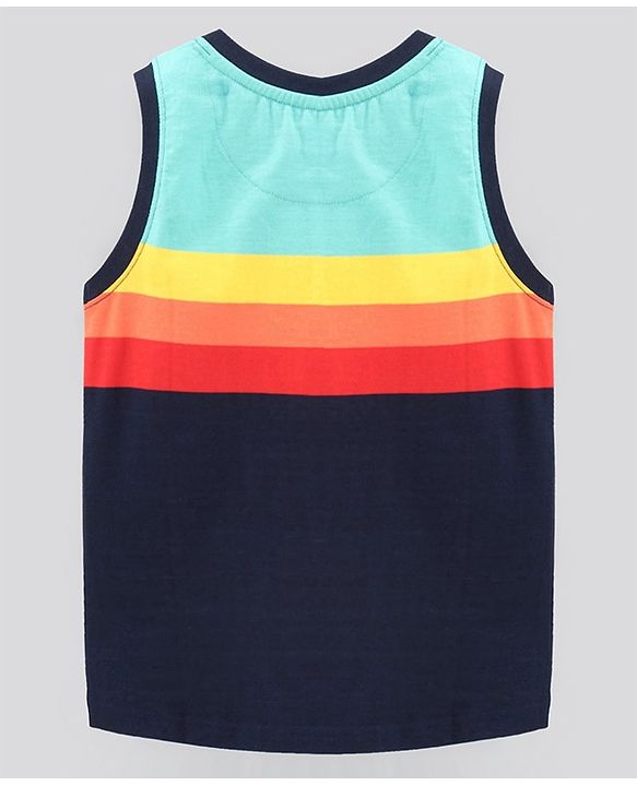 Pine Kids Sleeveless Biowashed Striped T-Shirt - Multicolour