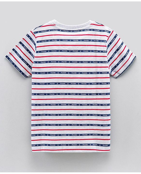 Pine Kids Biowash Half Sleeves Tees Pack of 2 - Red Light Grey