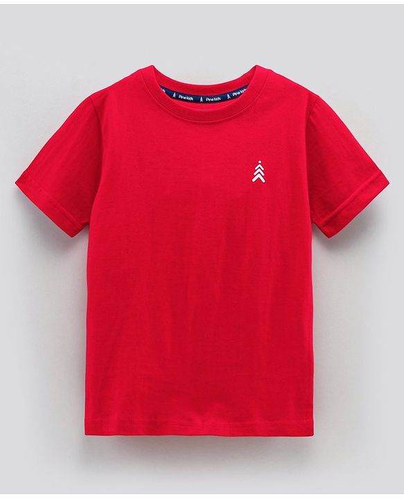 Pine Kids Biowash Half Sleeves Tees Pack of 2 - Red Light Grey