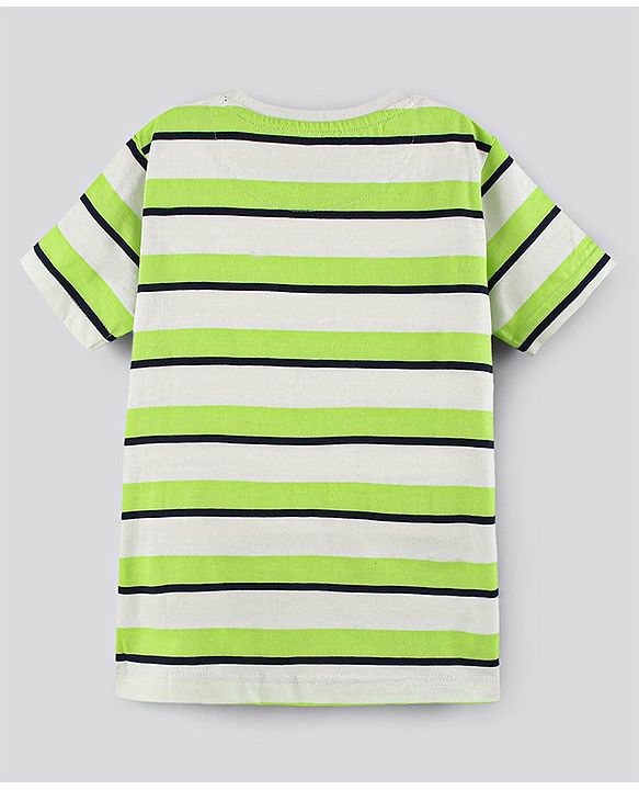 Pine Kids Biowash Half Sleeves Tees Text Print Pack of 3 - Light Green White