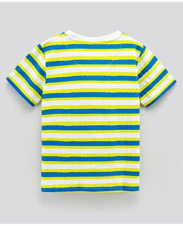 Pine Kids Biowash Half Sleeves Tees Beach Party Print Pack of 3 - Royal Blue Green