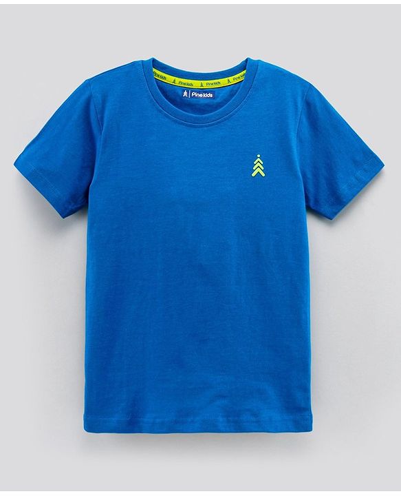 Pine Kids Biowash Half Sleeves Tees Beach Party Print Pack of 3 - Royal Blue Green
