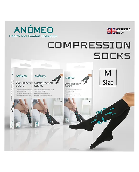 Anomeo Compression Socks Medium Black Online in India, Buy at Best Price  from  - 10436629