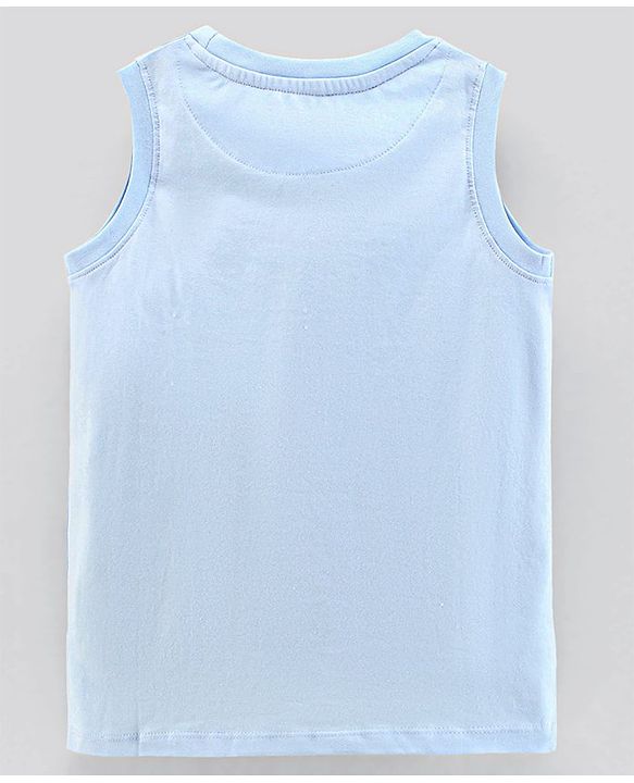 Pine Kids Biowash Sleeveless Tee & Shorts Text Print - Blue
