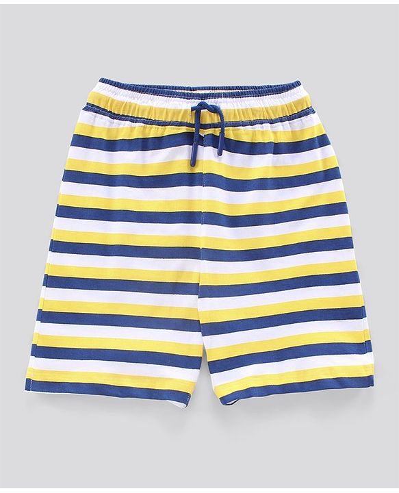 Pine Kids Biowashed Half Sleeves Night Suit Text Print - Royal Blue Yellow