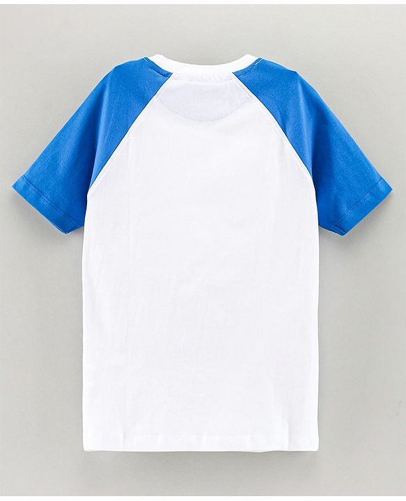Pine Kids Biowashed Raglan Sleeves Tee & Shorts Text Print - White Light Green