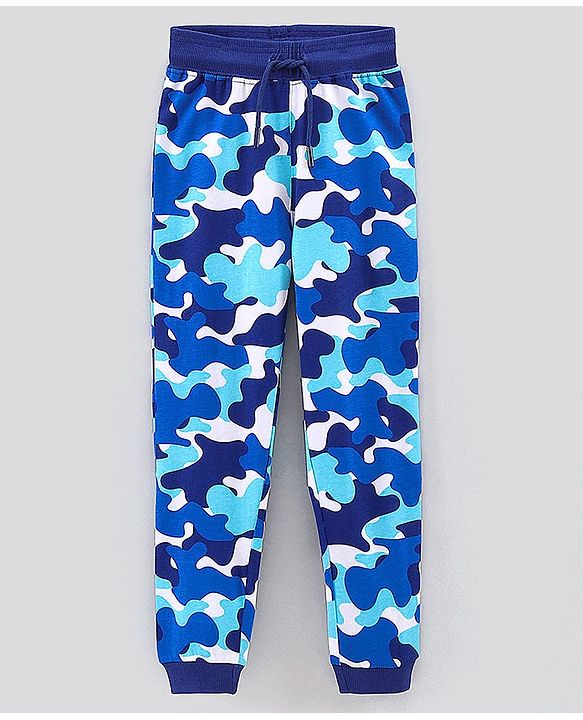 Pine Kids Half Sleeves Biowashed Night Suit Camo Print - Blue