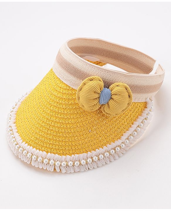Babyhug Crochet work Straw Hats With Bow - Yellow