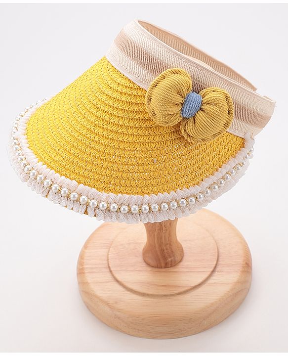 Babyhug Crochet work Straw Hats With Bow - Yellow