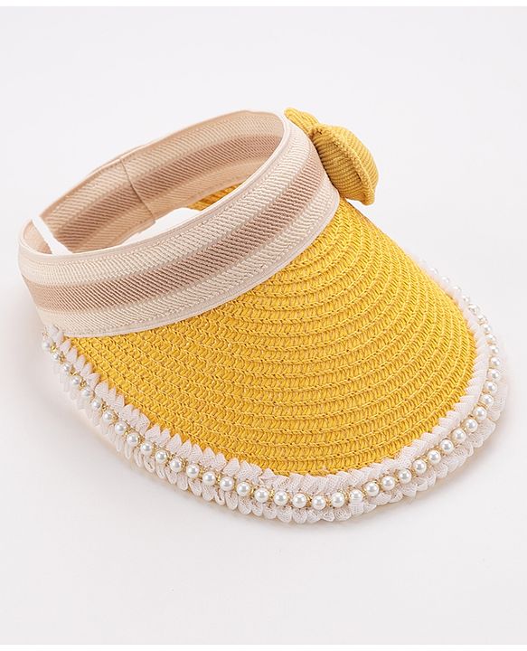 Babyhug Crochet work Straw Hats With Bow - Yellow
