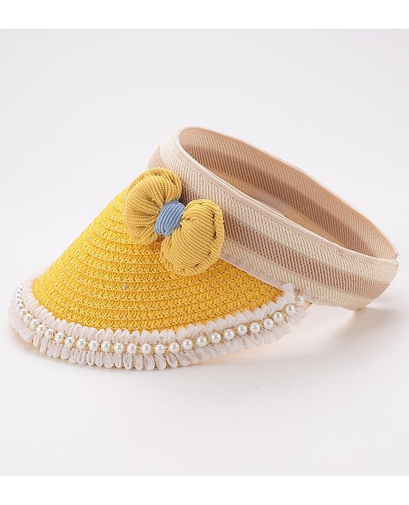 Babyhug Crochet work Straw Hats With Bow - Yellow