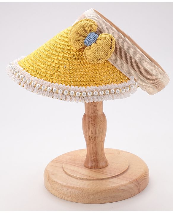 Babyhug Crochet work Straw Hats With Bow - Yellow