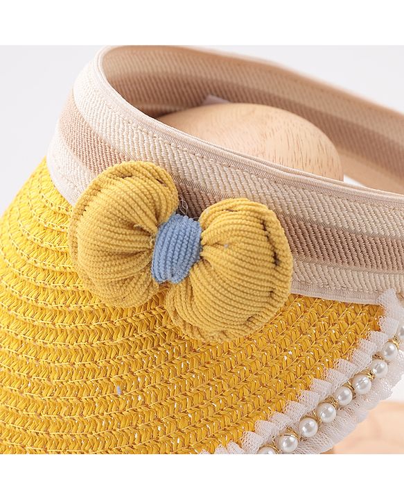 Babyhug Crochet work Straw Hats With Bow - Yellow