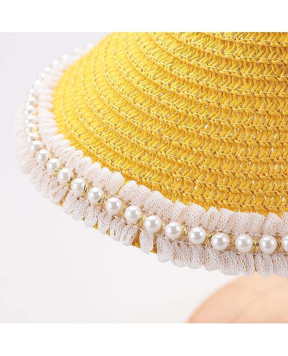Babyhug Crochet work Straw Hats With Bow - Yellow