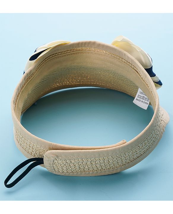 Babyhug Bow Design Straw Hat Beige - Diameter 16 cm