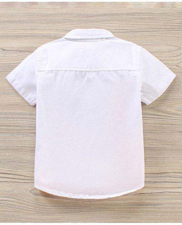 Babyhug Cotton Half Sleeves Shirt Printed - White Yellow