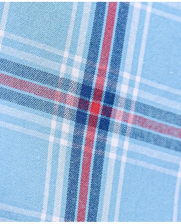 Babyhug Full Sleeves Cotton Checks Shirt - Blue