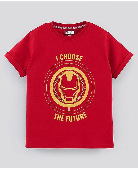 Pine Kids Half Sleeves T-Shirt Placement Print - Red