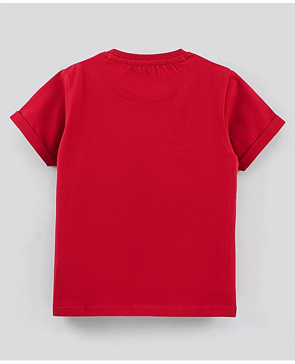 Pine Kids Half Sleeves T-Shirt Placement Print - Red