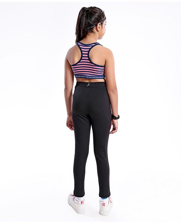 Pine Active Full Length Text Printed Leggings -  Black