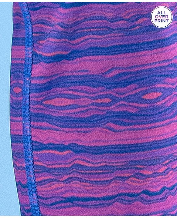 Pine Active Full Length Stripe Leggings HD Print - Blue