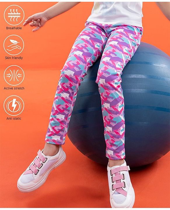 Pine Active Full Length Printed Leggings - Pink