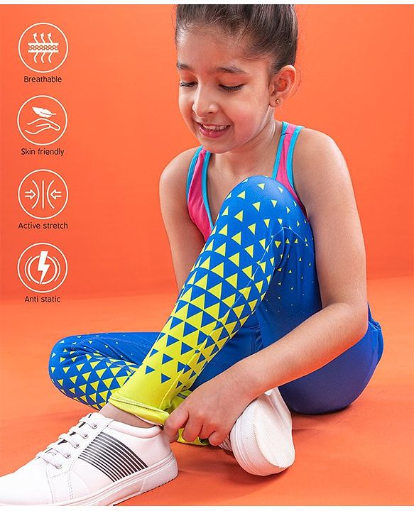 Pine Active Full Length Leggings HD Print - Blue