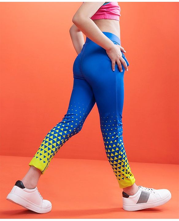 Pine Active Full Length Leggings HD Print - Blue