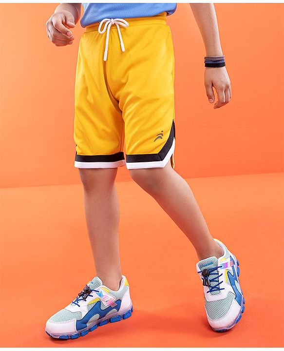 Pine Active Knee Length Shorts Quick Dry HD Print - Yellow