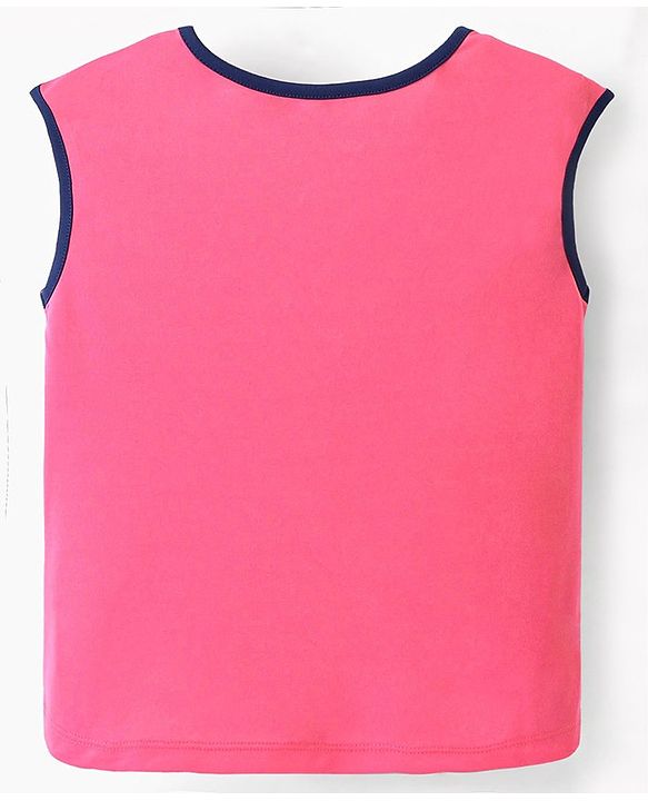Pine Active Stretchable Sleeveless T-Shirt and Shorts Set Striped - Pink Blue