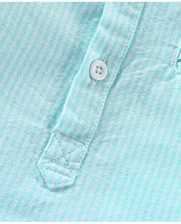 Pine Kids Full Sleeves Striped Shirt Half Button Placket Softner Wash - Blue