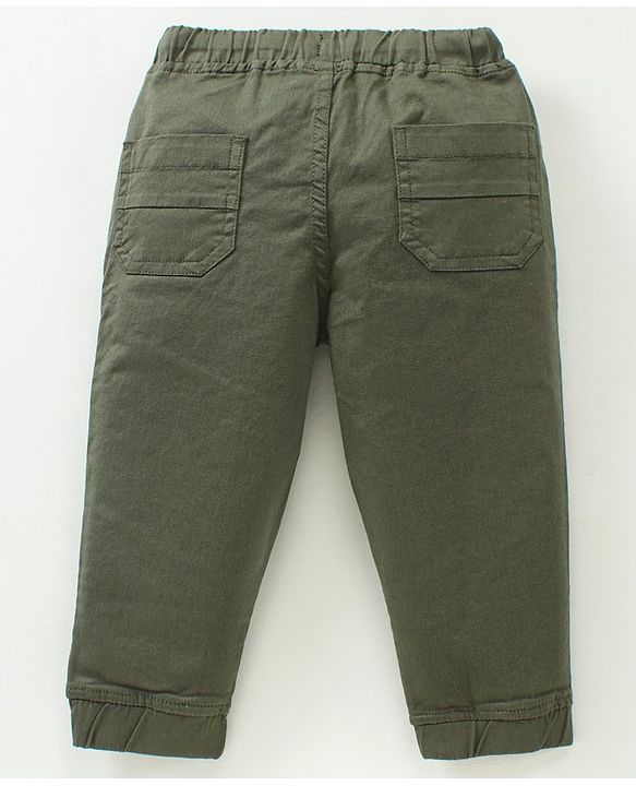 Babyhug Full Length Solid Trousers - Olive