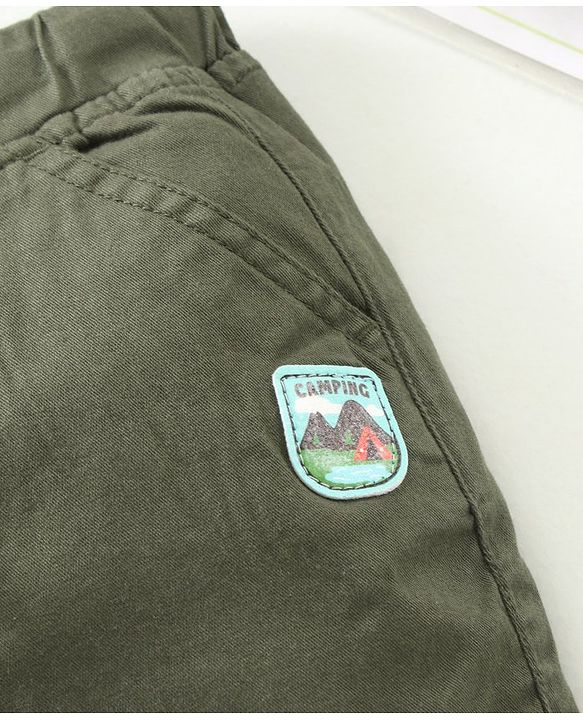 Babyhug Full Length Solid Trousers - Olive