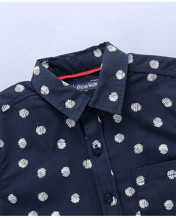 Pine Kids Half Sleeves Shirt All Over Print- Blue