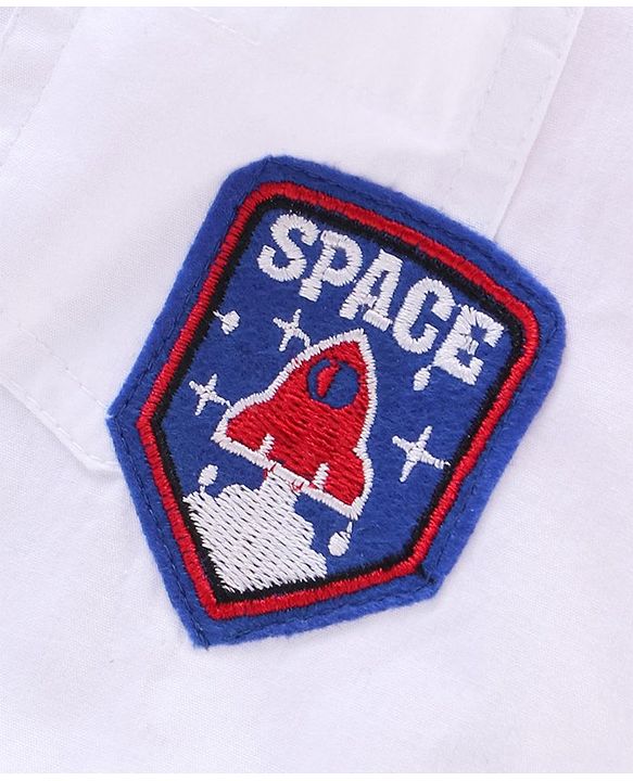 Babyhug Half Sleeves Cotton Shirt Car & Space Patch Pack of 2 - Pink White