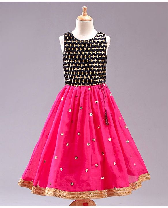 Babyhug Sleeveless Choli & Lehenga with Dupatta - Pink