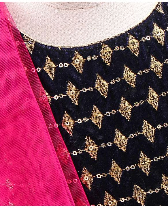 Babyhug Sleeveless Choli & Lehenga with Dupatta - Pink