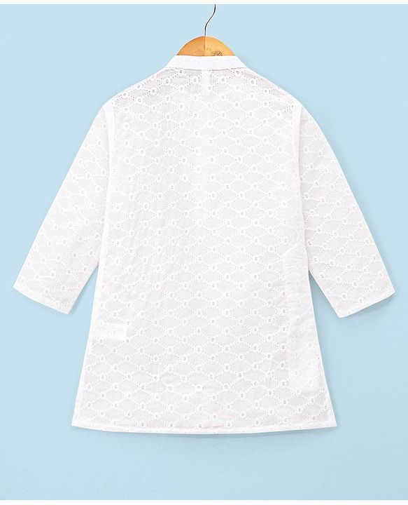 Babyhug Full Sleeves Kurta & Dhoti Set - White