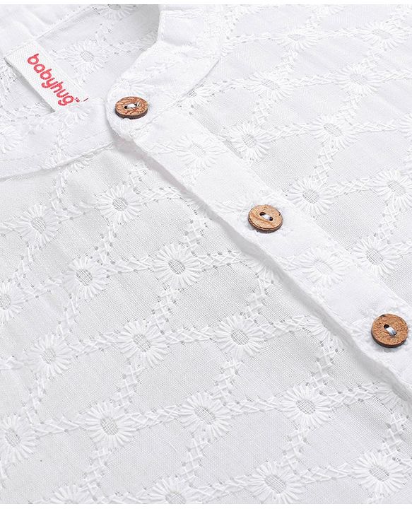 Babyhug Full Sleeves Kurta & Dhoti Set - White