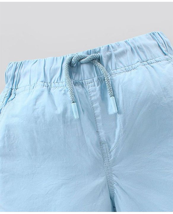 Pine Kids Solid Shorts with Softener Wash - Aqua