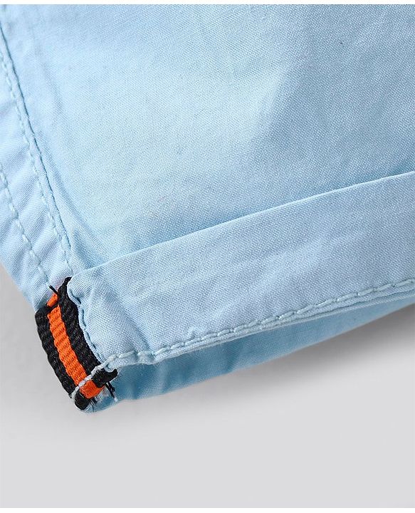 Pine Kids Solid Shorts with Softener Wash - Aqua