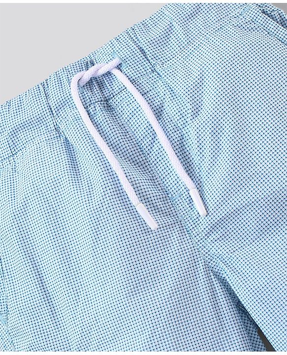 Pine Kids Cargo Checks Shorts Softener Wash - Blue